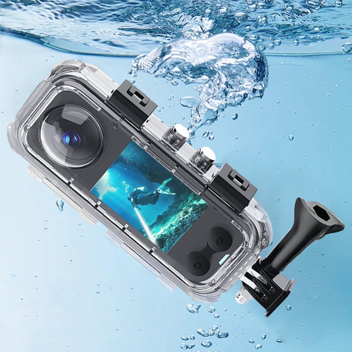 SnelShoppen - X5 Universele Stealth Duikbehuizing Pro voor 360° Action Camera's - 60m IPX8 Waterdicht, Schokbestendig, Ideaal voor Duiken, Skiën en Pa
