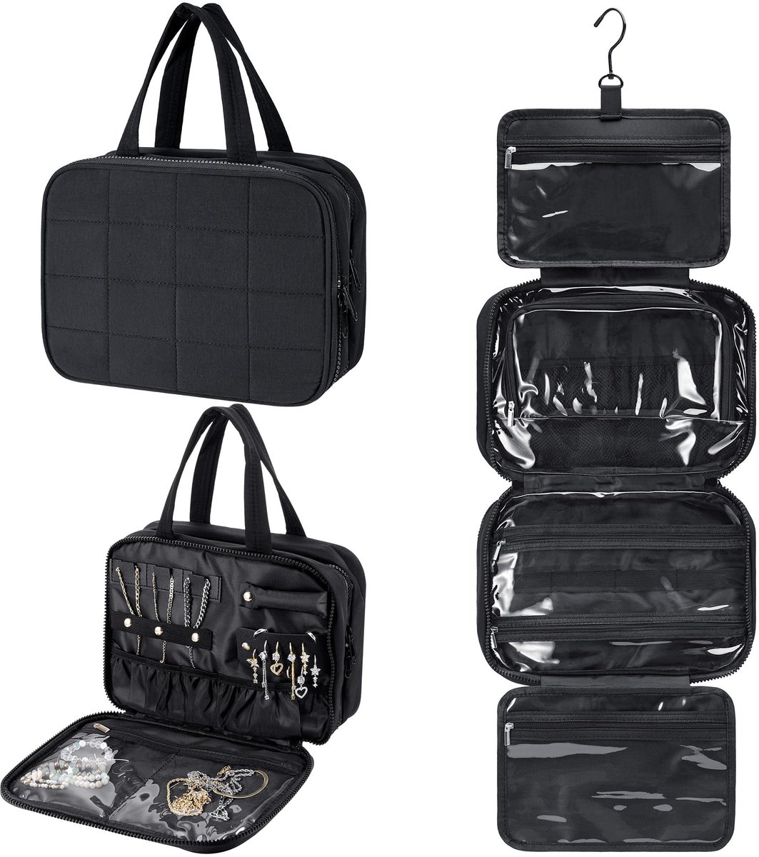 Dailygoods - Hangende Toilettassen voor Vrouwen - Opvouwbare Reistoilettas met Sieradenorganizer