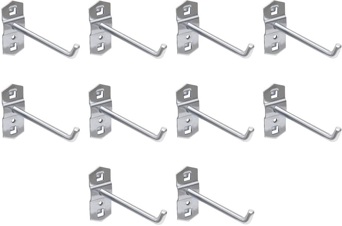 Dailygoods- Displayrekhaken 10-pack - Sterk staal - Heavy duty - Voor supermarkt/garage - Slijtvast/corrosiebestendig - Afmetingen tot 200 mm - Plankhaken