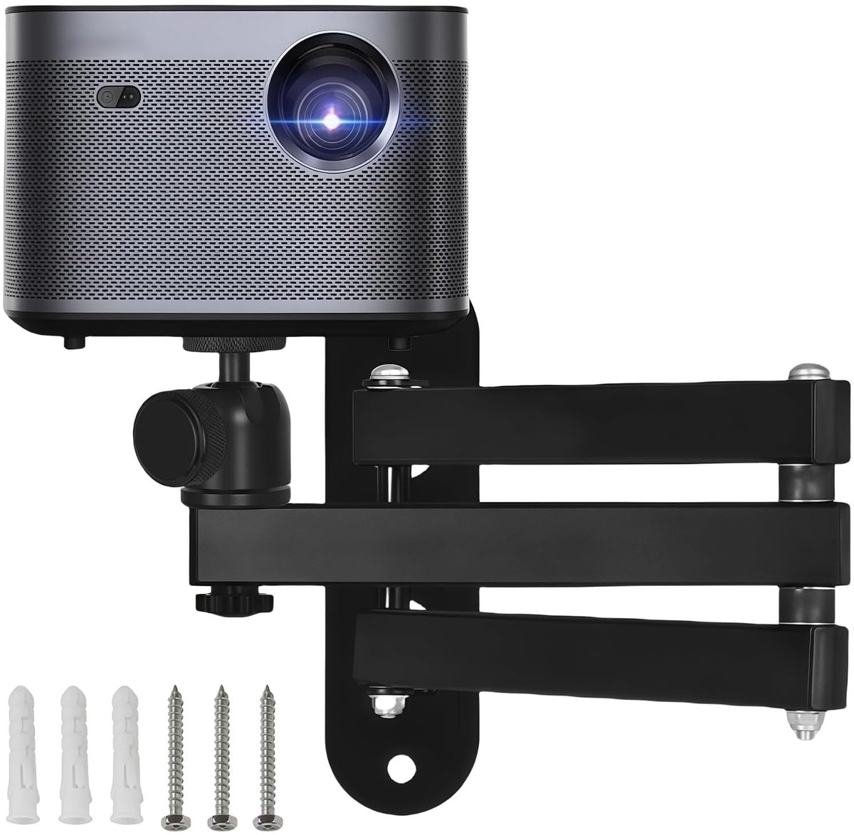 SnelShoppen - 360 Graden Draaibare Projectorhouder met 1/4 Inch Schroefdraadinterface voor Wand-/Plafondbevestiging - Geschikt voor 5 kg Projectoren -