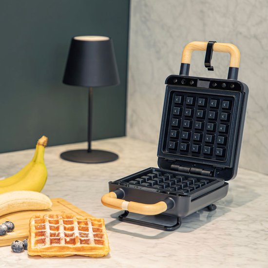 Ade 2-in-1 Croque - Wafelijzer Zwart Wisselbare Platen 13x12cm van Ade — afbeelding 4