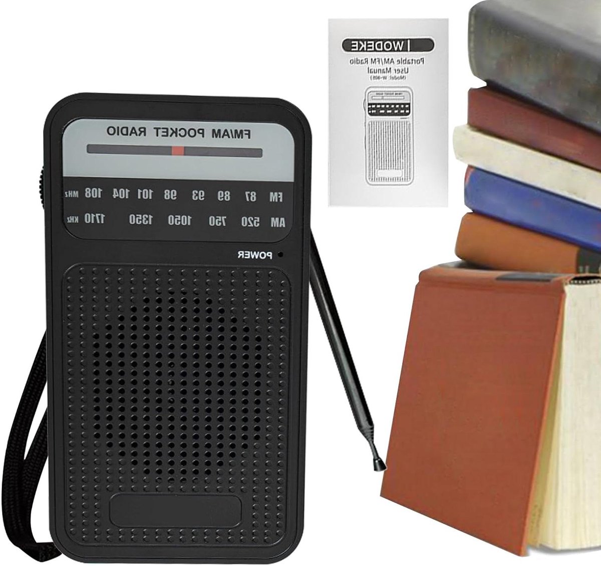 Transistor Radio - Draagbare Radio - Muziek Luisteren - Digitale Ruisreductie - 14 x 8 x 4 cm - Zwart