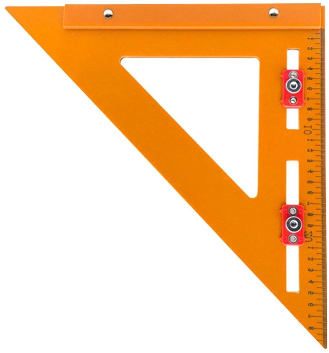 Positionering Driehoek Liniaal - Timmerman Vierkant - Nauwkeurig Meten - Verstelbaar Positioneringsblok - 32x32 cm - Houtkleur