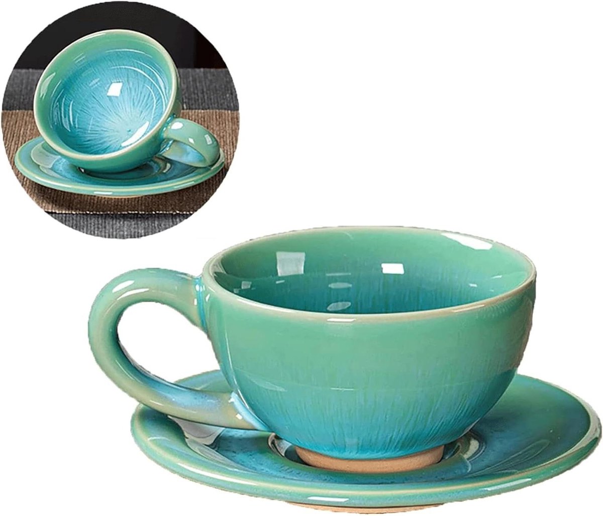 Keramische Koffiekopjes - Espresso Kopjes - Koffie Drinken - Unieke Glazuur Kleur - 150 ml - Meerdere Kleuren