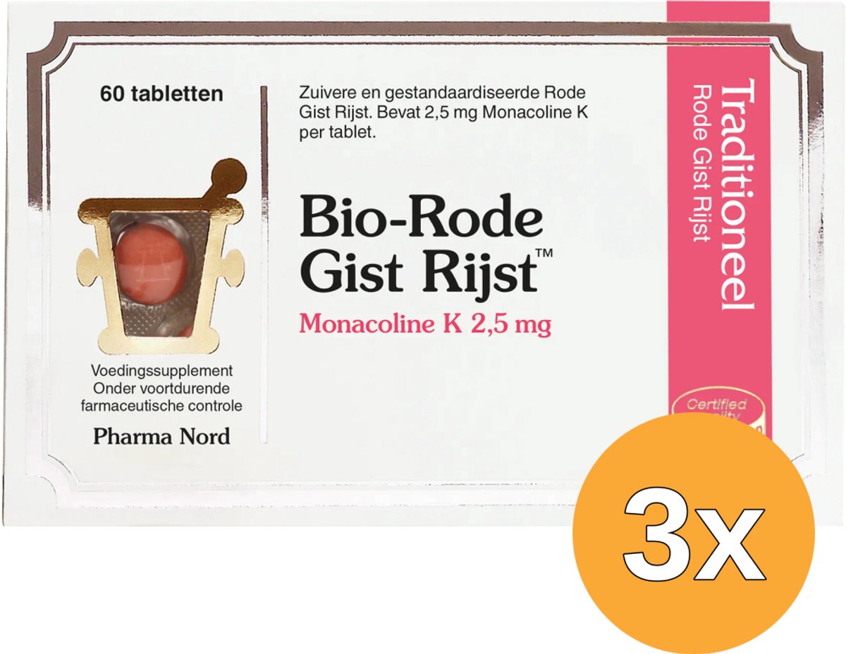 3x Pharma Nord Bio Rode Gist Rijst (60 tabletten)