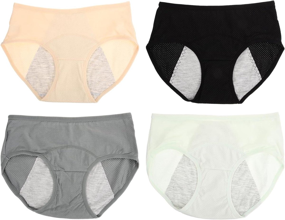 Menstruatie Ondergoed - Periode Broekjes - Extra Bescherming - Wasbaar Katoen - Maat L - Diverse Kleuren