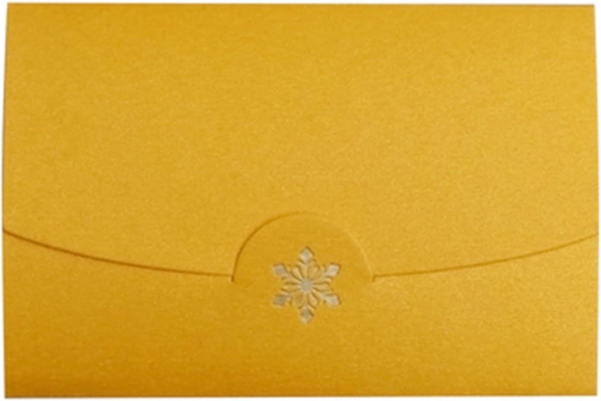 Trouwkaarten Enveloppen - Bruiloftsuitnodigingen Blanco Papier - Bruiloft Organiseren - Mini Bronzing Sneeuwvlok - 70 mm x 105 mm - Goud