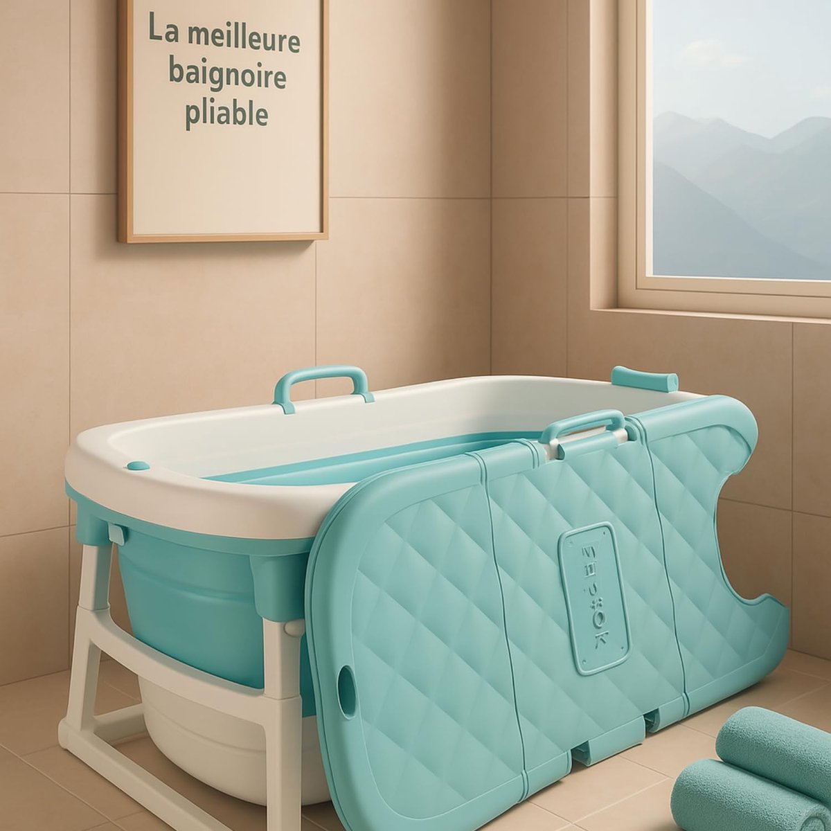 Dailygoods - Opvouwbaar Volwassen Bad - Mobiel voor Kleine Badkamers, Turquoise