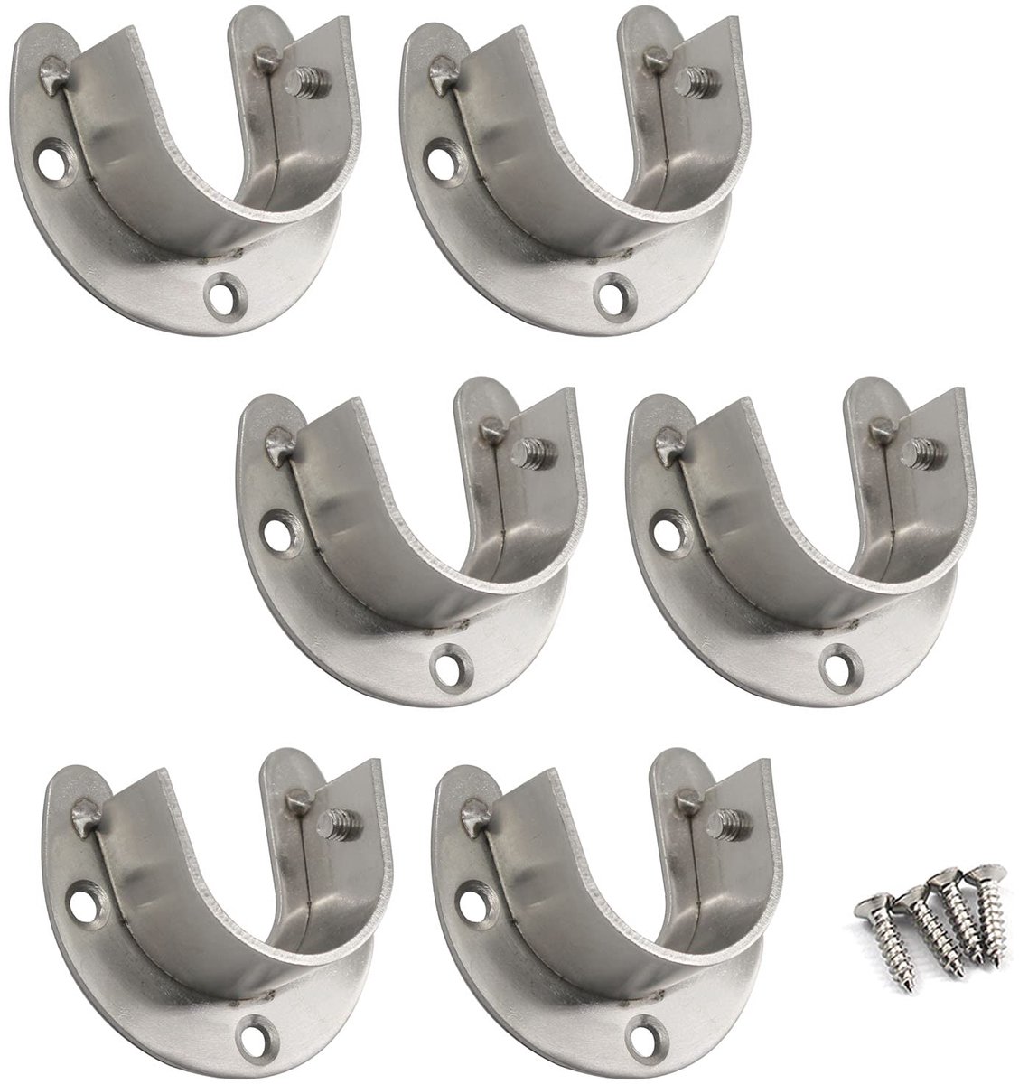 Dailygoods - Roestvrij Stalen Staaf Flens Houder Beugel - 25mm (6 Stuks)