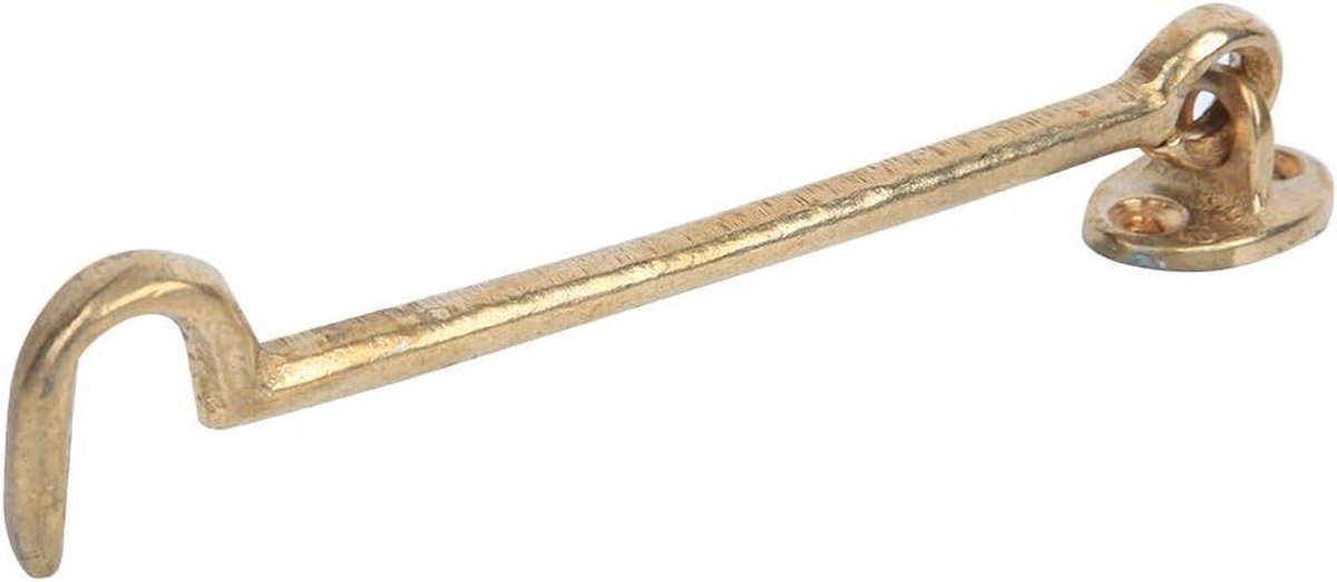 Raamsluitingen Messing - Raamhaken Windbeugels - Ramen Beveiligen - Massief Messing Constructie - #112 - Antiek Messing