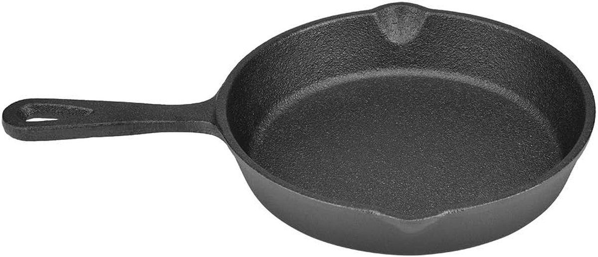 Gietijzeren Koekenpan Gietijzer Koken en Bakken Gelijkmatige Warmteverdeling 20 cm Zwart