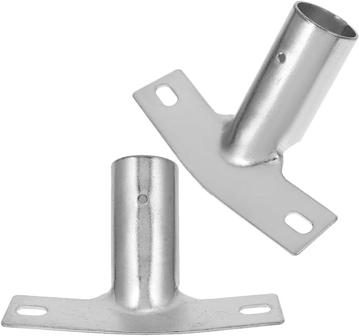 Bezemsteel Beugels - Vervangende Adapters - Schoonmaken - Metalen Schroefdraad - 2 Stuks - Zilver