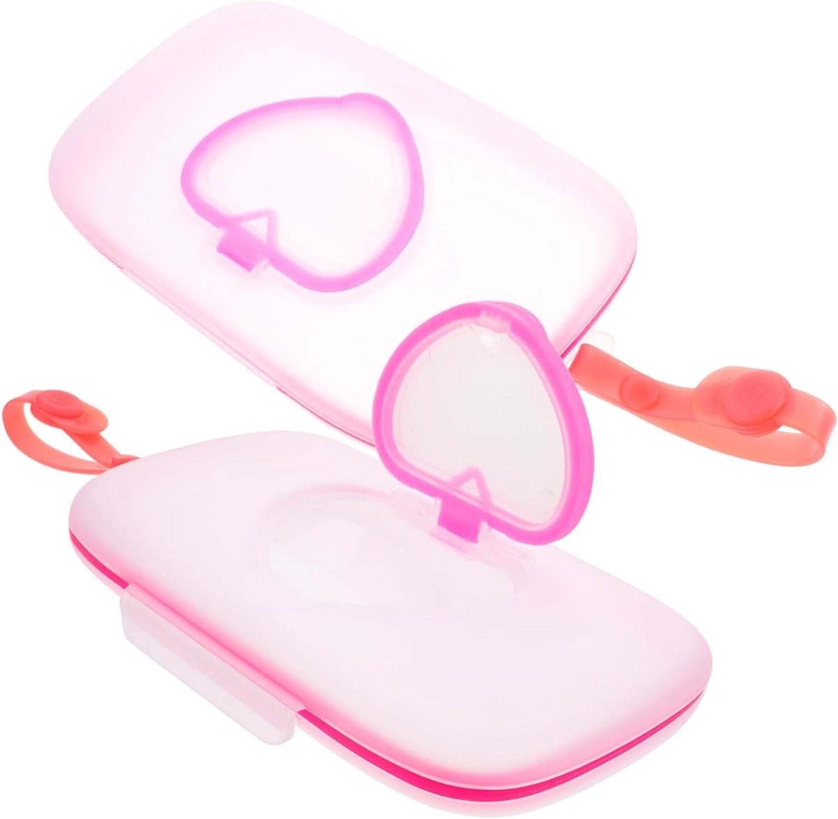 Babydoekjeshouder - Vochtige doekjes container - Onderweg hygiëne - Met ophanghaak - 22 x 13.5 x 3.5 cm - Roze