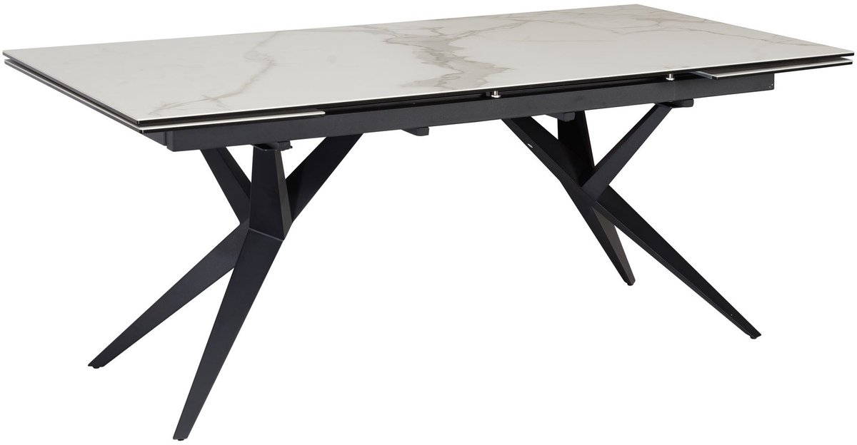 Eettafel wit keramiek uitschuifbaar 180 cm