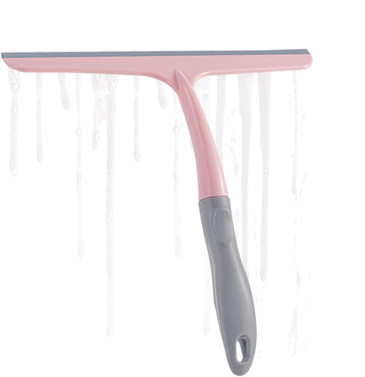 Glasschraper - Raamschraper Glasreiniger - Glas Reinigen - Antislip Handgreep - 245 cm - Roze