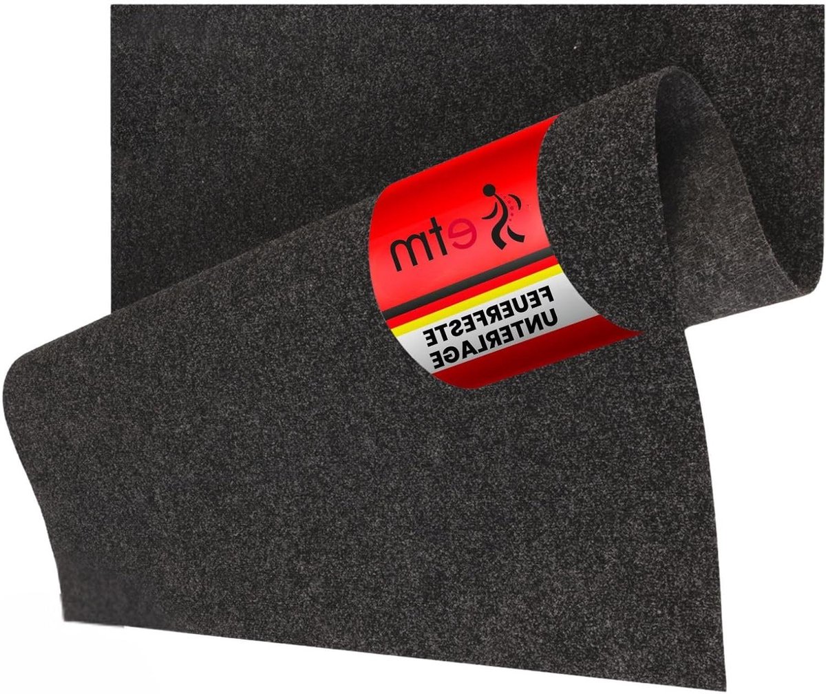 Vuurvaste Onderlaag - Hittebeschermingsmat Brandwerende Mat - Bescherming Terrashaard - Hittebestendig tot 1000°C - 40 x 30 cm - Zwart