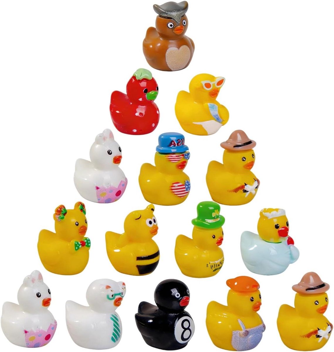 Mini Eendjes Decoratie - Hars Eendjes - Tafel Decoratie - Weerbestendig - 50 stuks - Willekeurige Kleuren