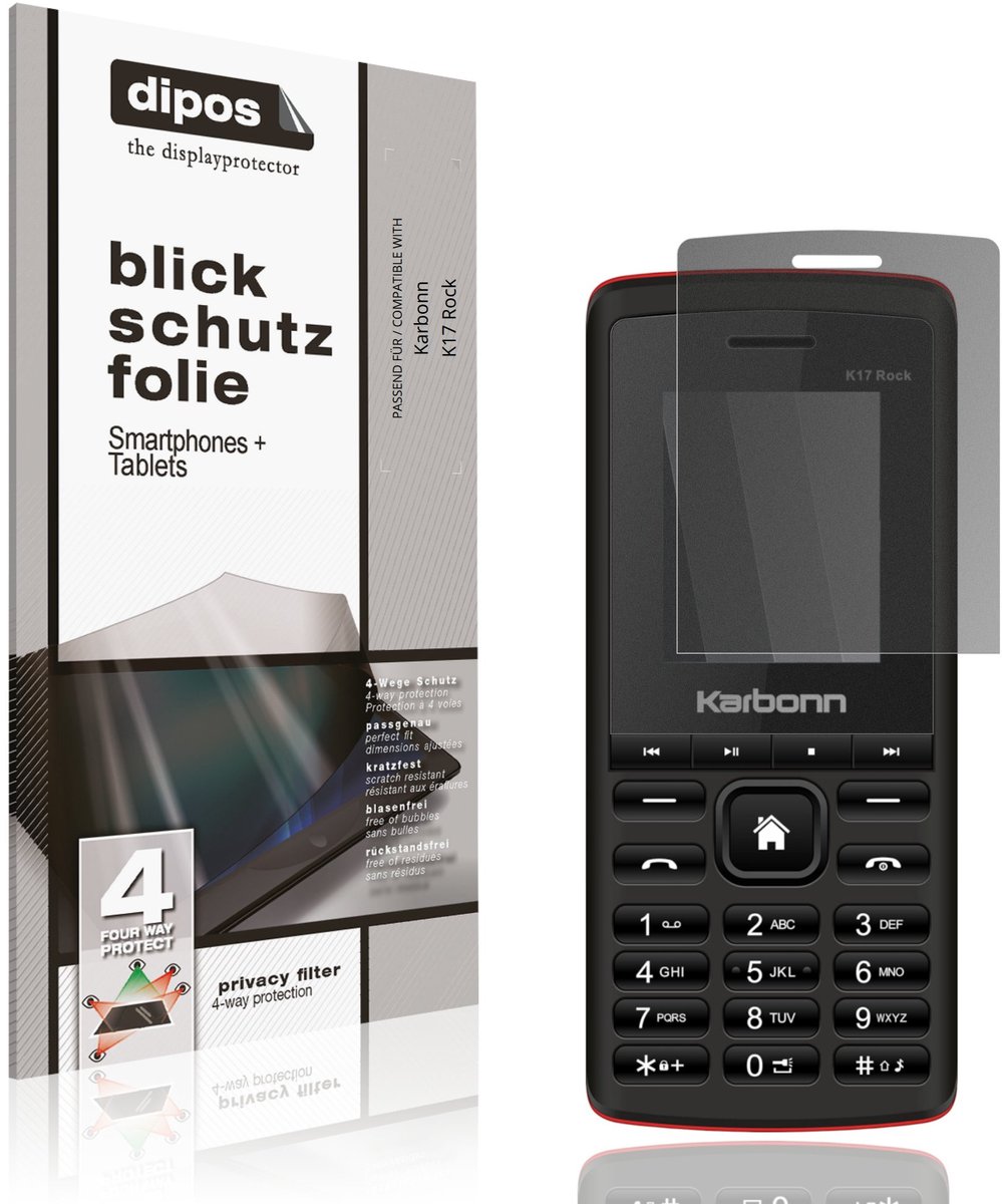 dipos – Matte Privacy Screenprotector geschikt voor Karbonn K17 Rock | Anti-Spy Beschermfolie