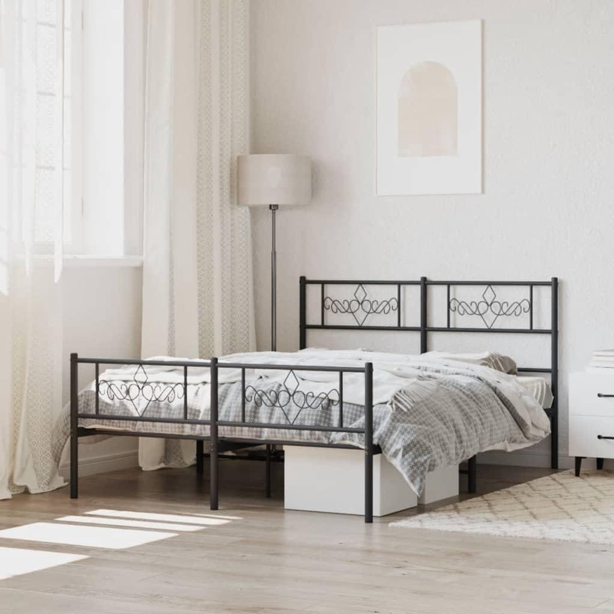 Bedframe Metaal - Metal Frame - Slaapkamer Inrichten - Robuuste Constructie - 120x200 cm - Zwart