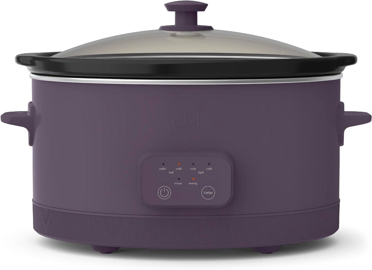 Slow Cooker - Crockpot Stoofpot - Grote Maaltijden Bereiden - Keramische Antiaanbaklaag - 6 Liter - Pruim