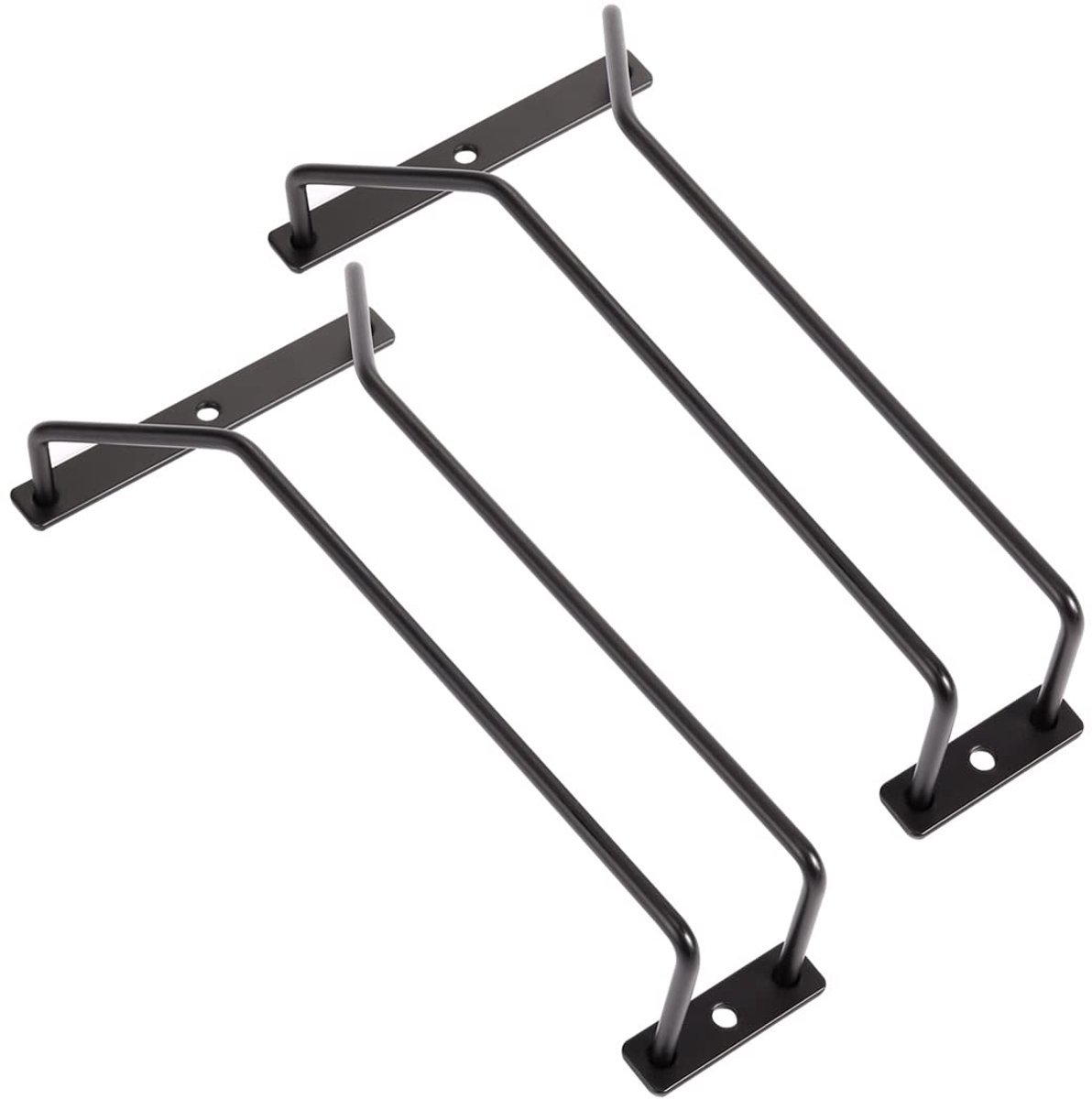 SnelShoppen - 2 Stuks Wijnglazen Rek Onder Kast Zwart - Metalen Wijnglashouder voor Glas, Opberghanger voor Wijnglazen - 22,5 cm voor Keuken, Feest en