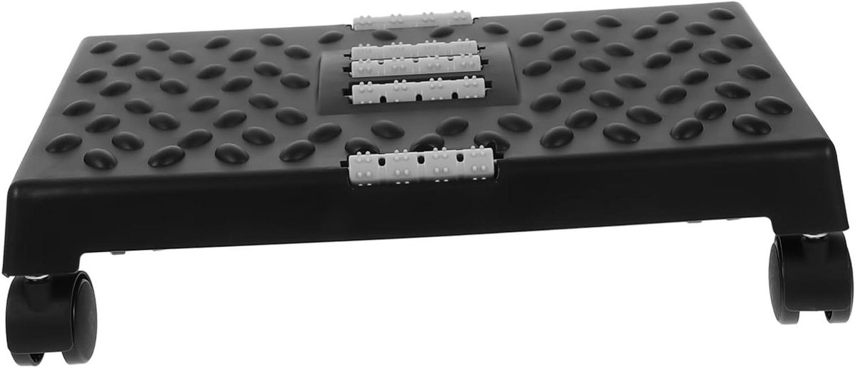 Voetenbankje Opstapje - Voetensteun Krukje - Bureau Comfort - Rolmassage Structuur - 37.5 x 37.5 x 37.5 cm - Zwart