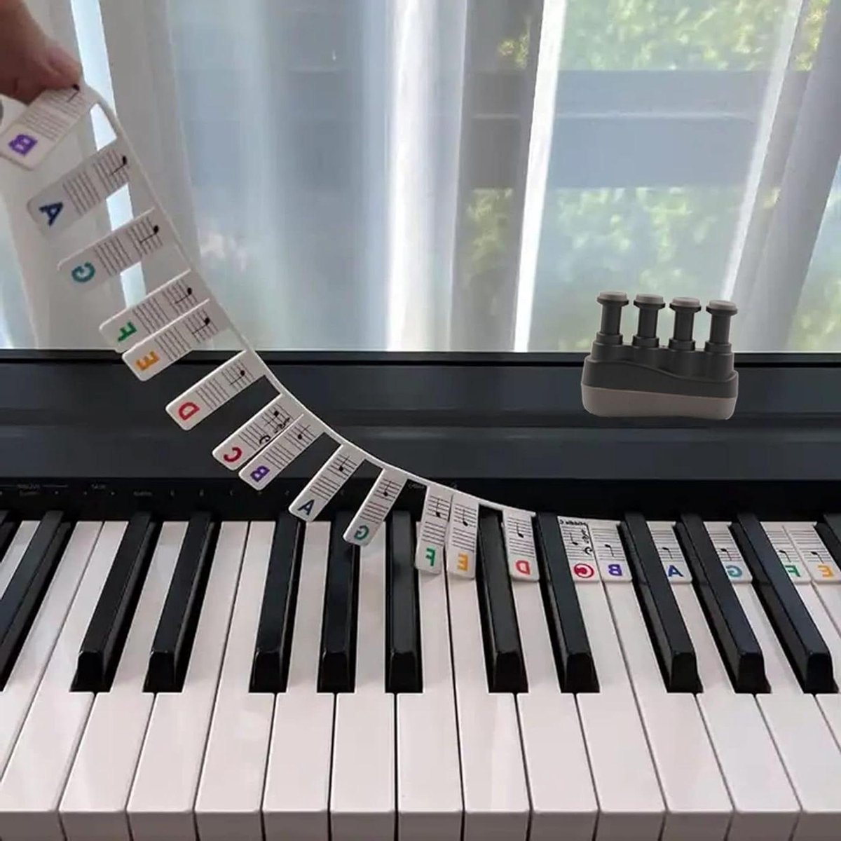 Piano Stickers - Klavier Noot Labels - Beginners Leren - Zacht Flexibel Siliconen - 88 Toetsen - Zwart