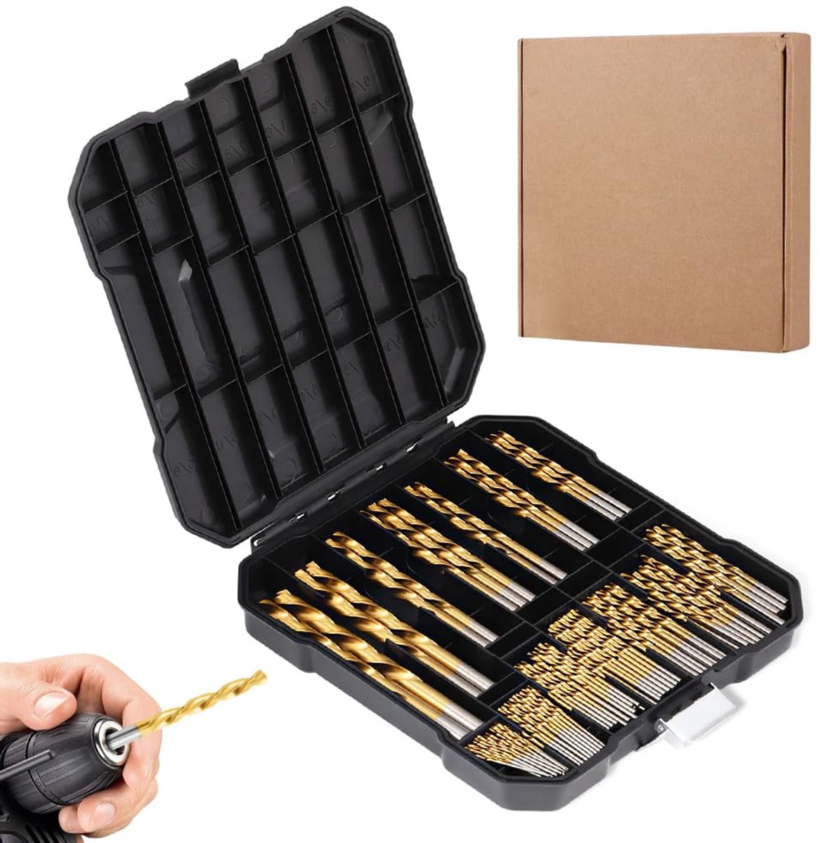 Dailygoods - 99-delig Boorset Roestvrij Staal - 135° Punt voor Hout, Metaal en Kunststof