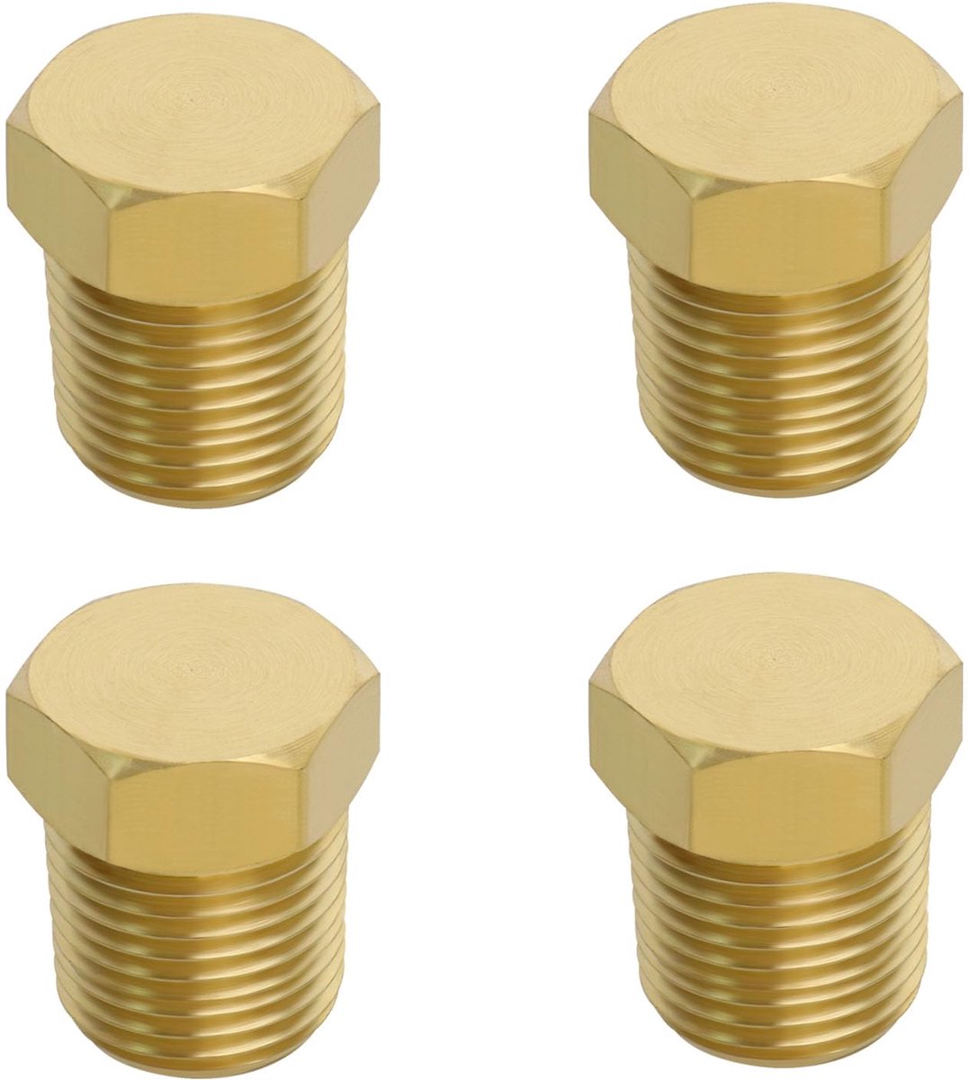 Dailygoods - 4 Stuks 1/8" Messing Draadpluggen - Voor Waterafsluiting