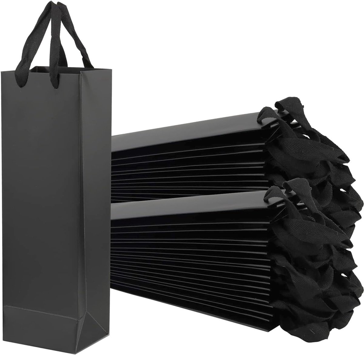 Dailygoods - 30 Stuks Zwarte Wijnfleszakken - Papier voor Wijnverjaardagen
