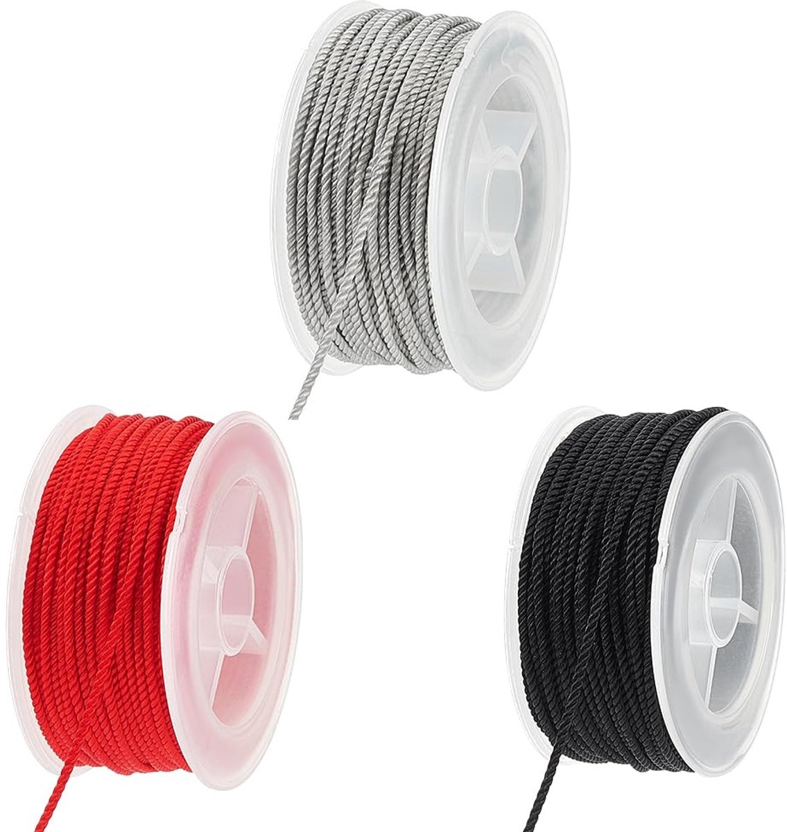 Dailygoods - Nylon Gevlochten Koorden voor Sieradenmaken - 29,9 m x 2 mm in Rood