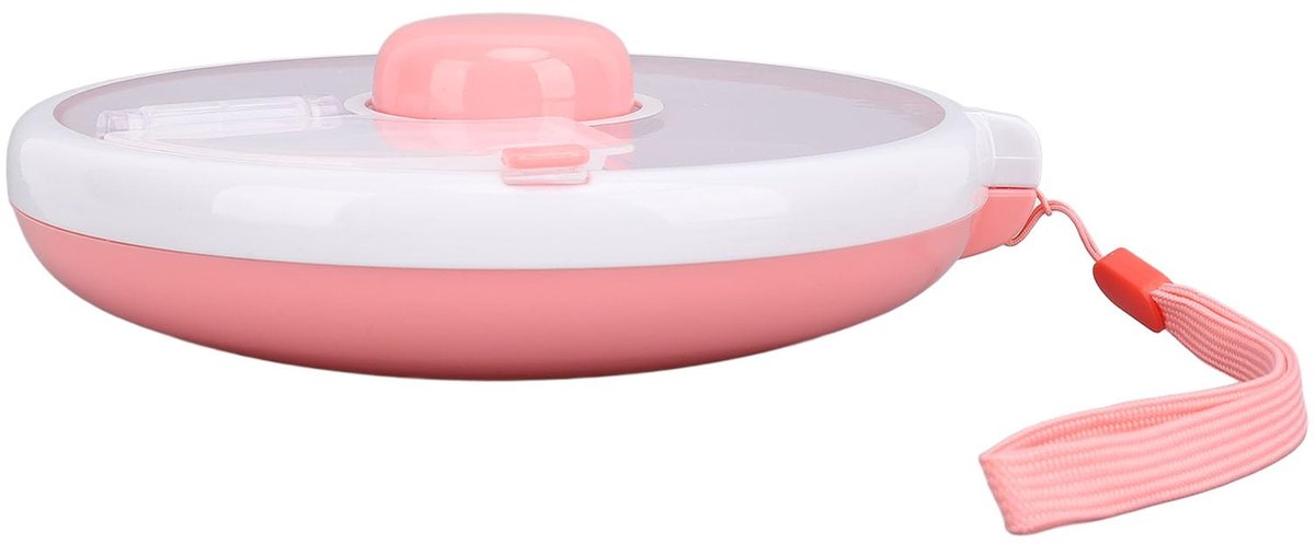 Dailygoods- Snackcontainer Roterend Ontwerp - Snackdoosje Kinderen - Snackdoos Met Vakjes - Snackdoos RVS - Draagbaar en Lichtgewicht - Diameter 18 cm