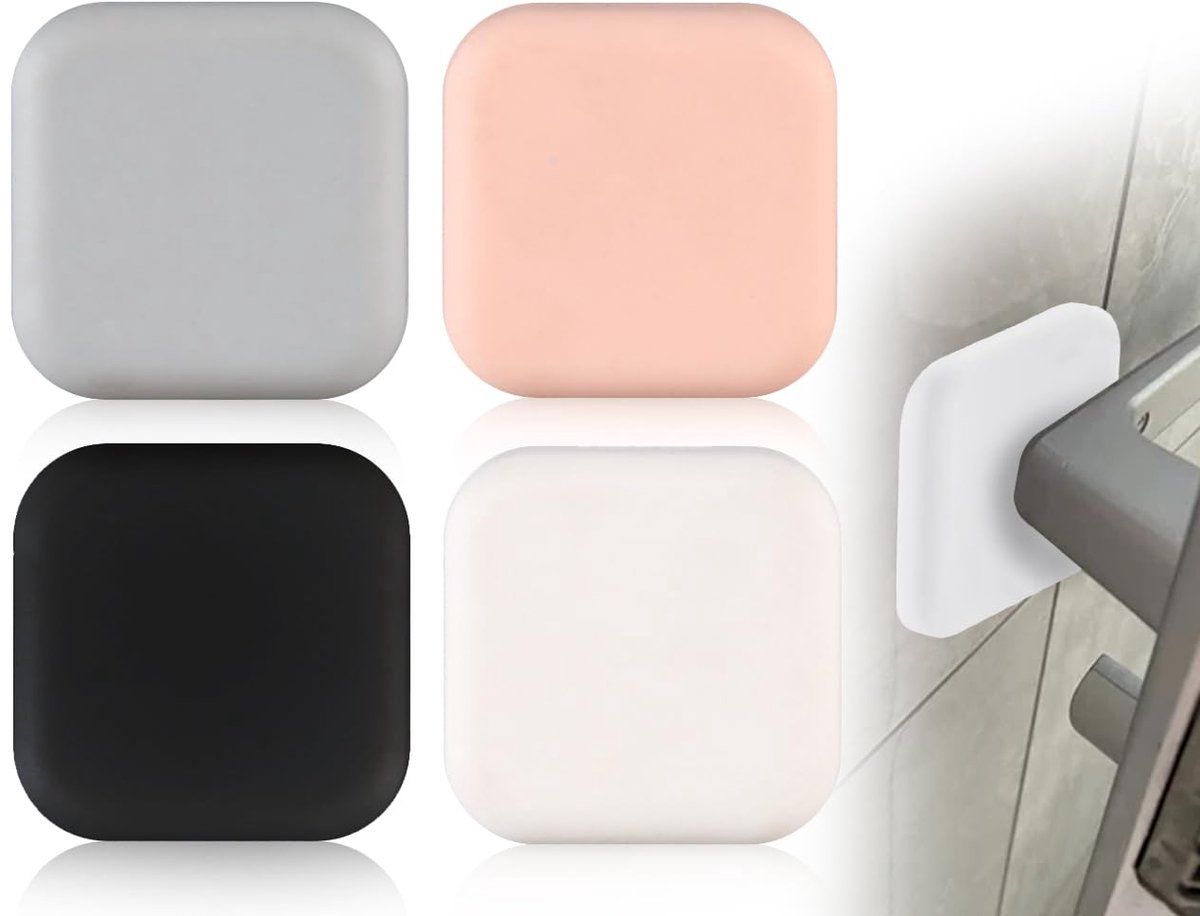 Dailygoods - Deurstoppers - Siliconen deurstopper - Grote rubberen buffer - 4 stuks - Wandmontage - Modern - Bescherming tegen schade