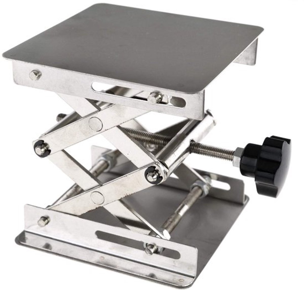 Laboratoriumstandaard Verstelbaar - RVS - Schaarlift - Hoogtepositie Regeling - 150 mm - 3 kg Belastbaarheid - Laboratoriumlift