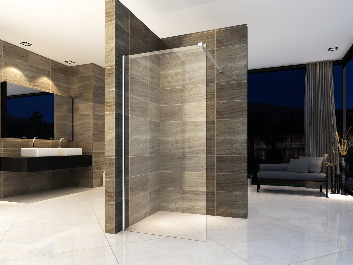 ILYA CLARO Inloopdouche Douchewand 80x200 cm - Helder Veiligheidsglas 8 mm - Chroom Profiel - Antikalk