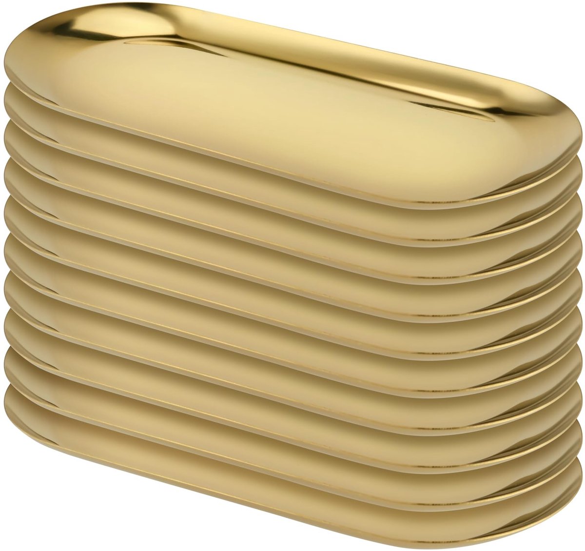 Dailygoods - 10-delige Ovalen Gouden Opbergschalen - Make-up en Sieraden Organizer