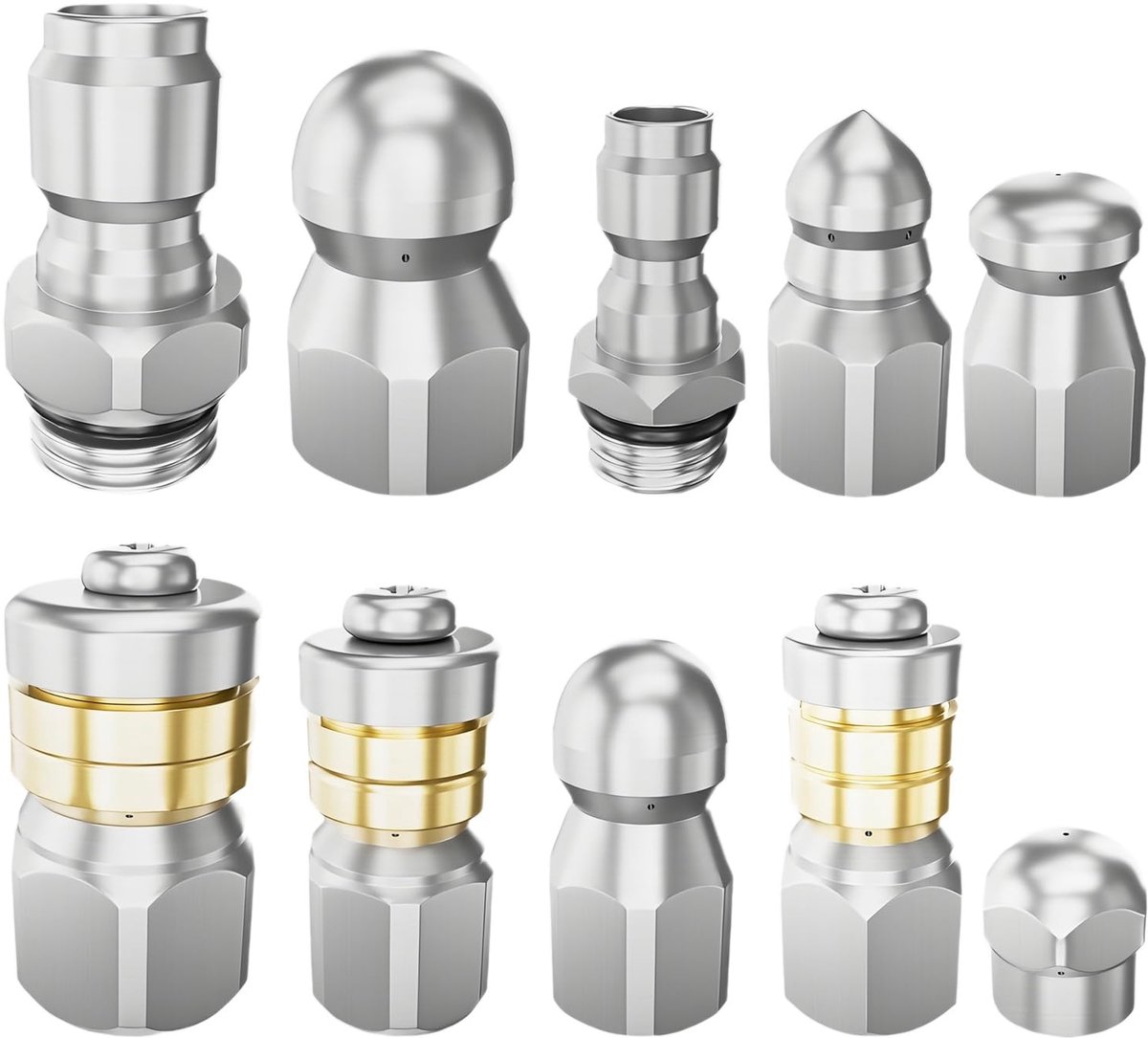 Dailygoods - 10 Stuks Riool Jetter Nozzle Kit met 1/4" en 3/8" Connector