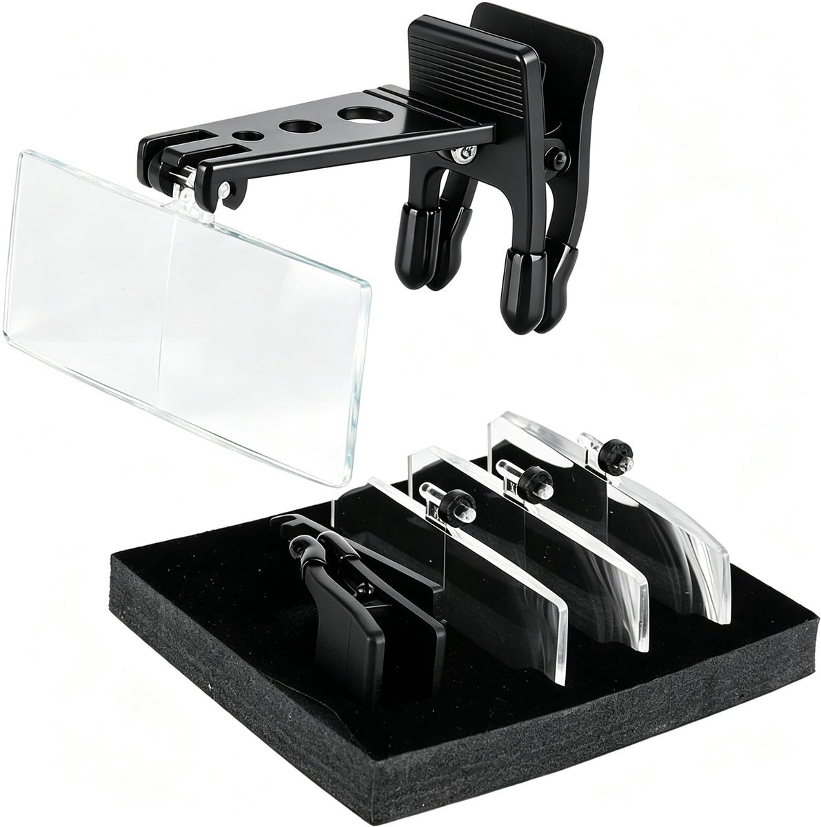Dailygoods - Clip-On Vergrootglas Set met 1.5X 2.5X 3.5X Vergroting - Handige Leeshulp