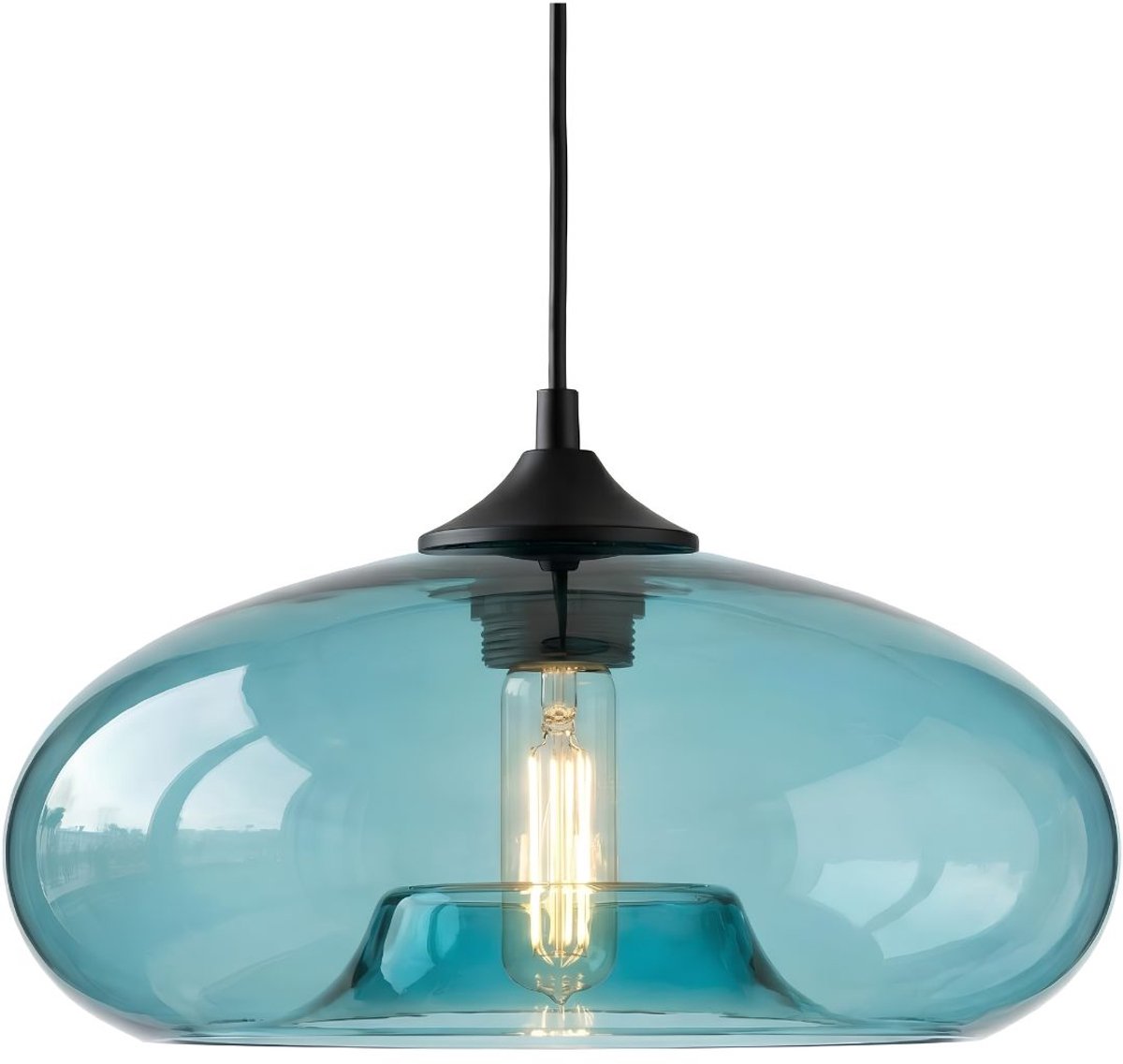 VALI® Hanglampen Eetkamer - Plafondlamp - Hanglamp - Lichtblauw - 28cm x 28cm x 14cm