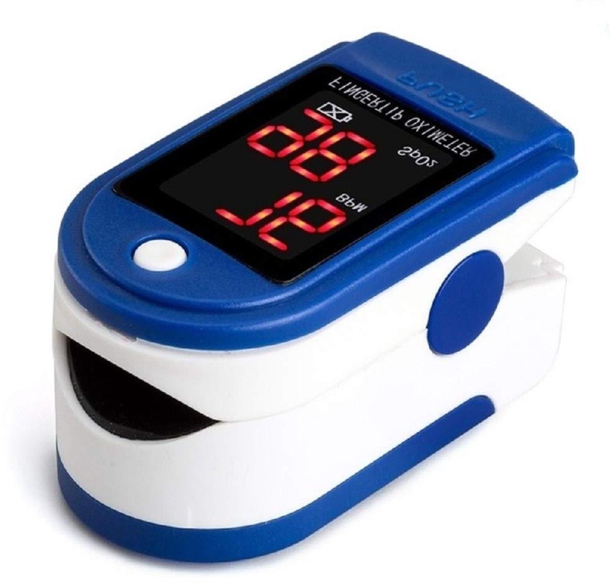 Pulsoximeter Vinger - Saturatiemeter Hartslagmeter - Gezondheid Meten - Nauwkeurige Meting - 20 g - Wit Blauw