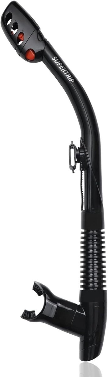 Snorkel voor Volwassenen - Zwart - Droge Snorkel met Clipventiel - Voor Snorkelen, Freediving en Duiken