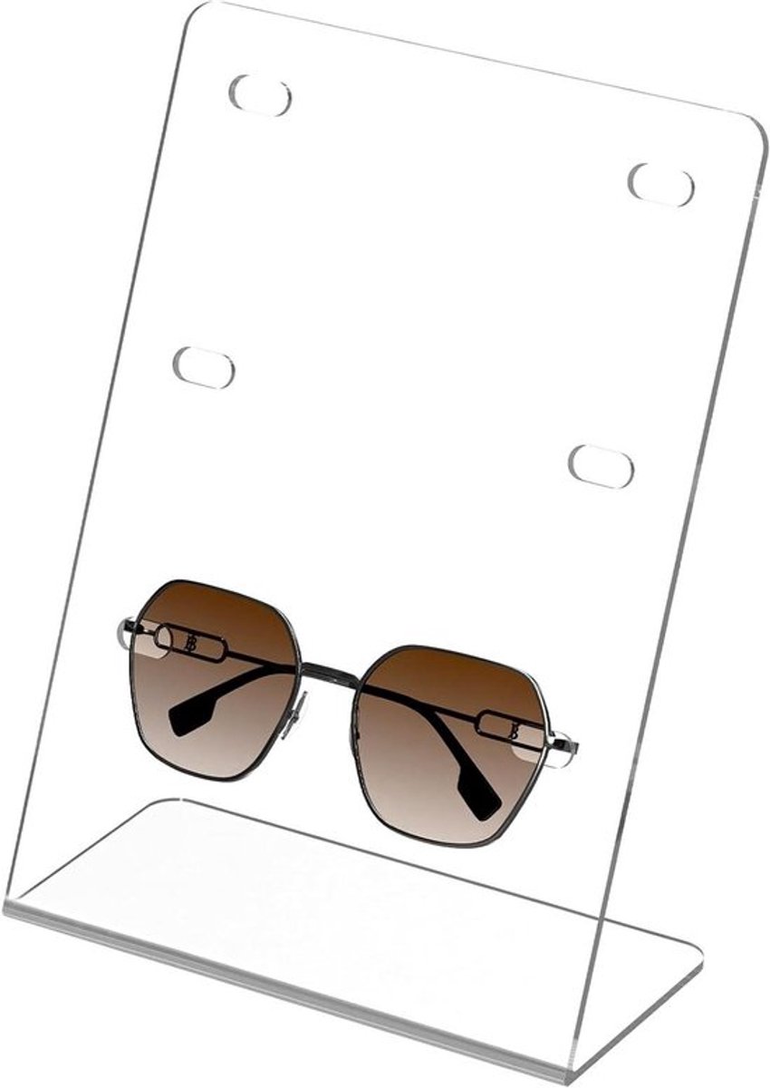 Grote zonnebril houder standaard - Acryl display - Transparant - Bureau - Zonnebrilopslag - Geschikt voor diverse modellen - XXL zonnebrilhouder voor veilige opslag van designer zonnebrillen