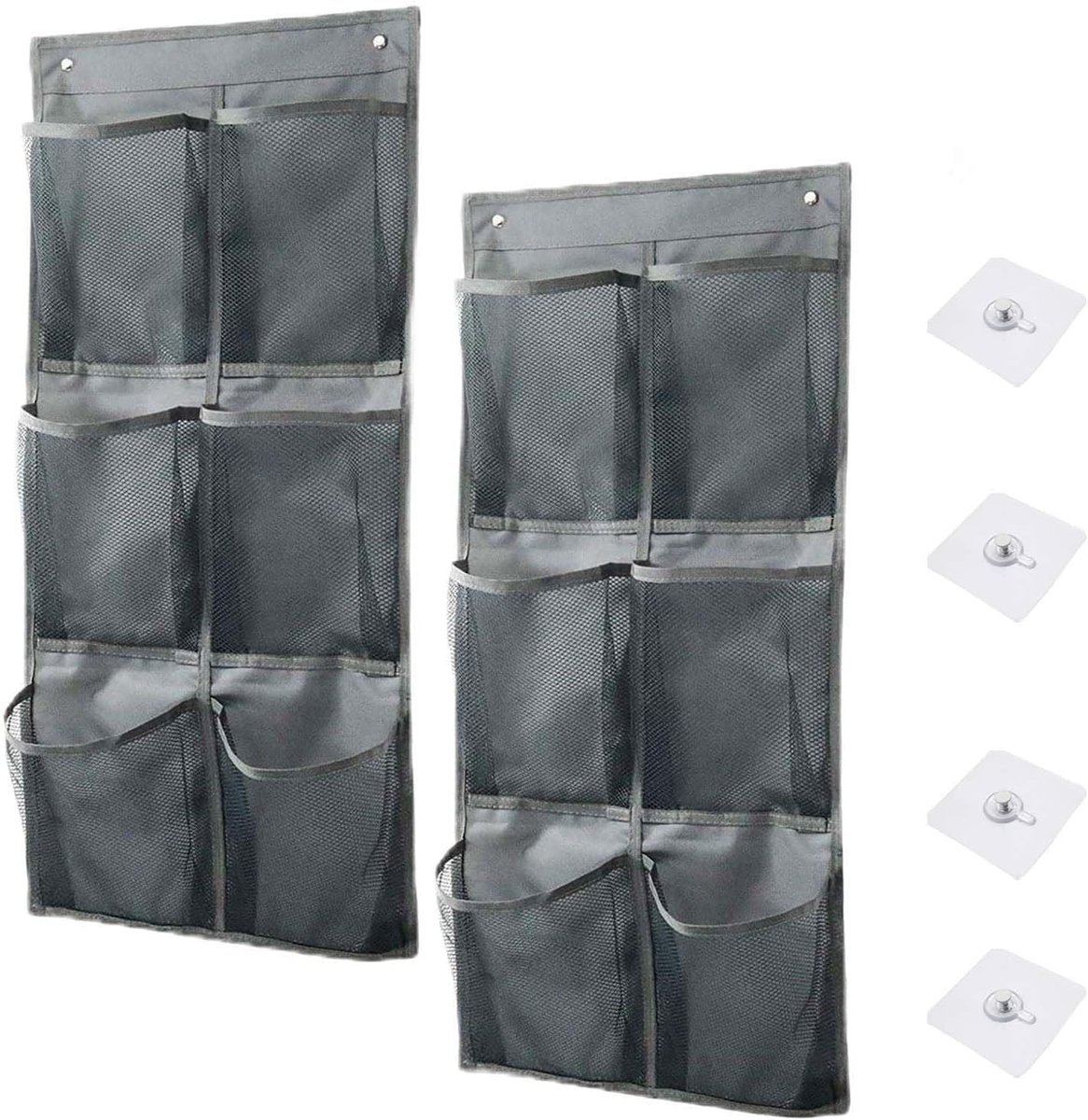 Schoenorganizer - Grijs - 76,5 x 34 cm - Opvouwbare Hangende Schoenenopslag - Voor Slaapkamer en Woonkamer