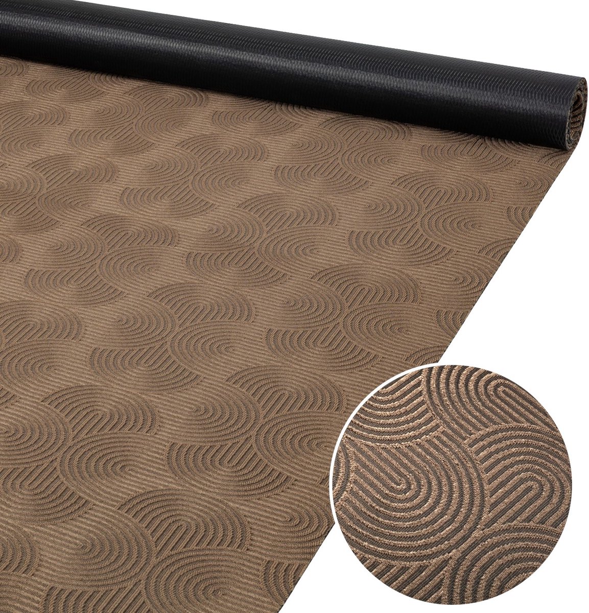 ANRO Tapijtloper Velora Bruin 500x100cm – Velours Gangloper Antislip Keukenloper Hal Op Maat
