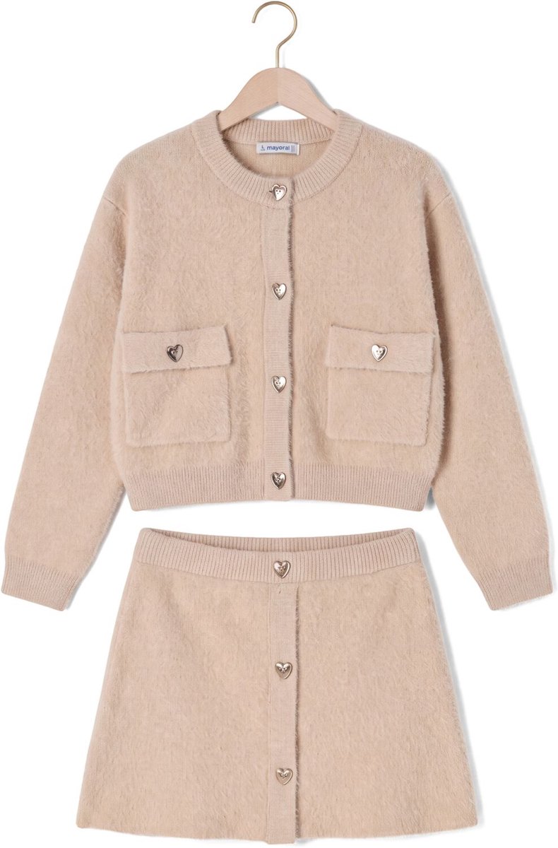 MAYORAL Tricot Skirt Set Meisjes - Korte rok - Beige - Maat 92