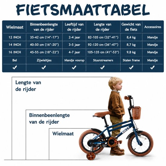 Rully Jongensfiets - 12/14/16 inch - Hondenprint met Botjes en Pootafdrukken - Met Zijwieltjes en Mand — afbeelding 5