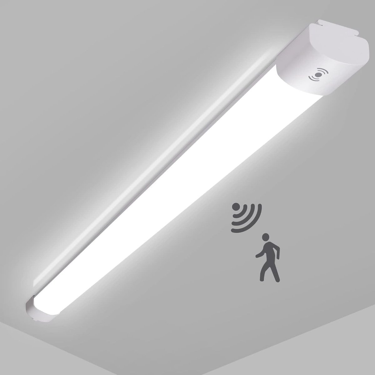 Plafondlamp met Bewegingsmelder - Bewegingsdetectie - 60 cm - LED Buis met IP65 Waterdichtheid - Voor Werkplaats en Kantoor