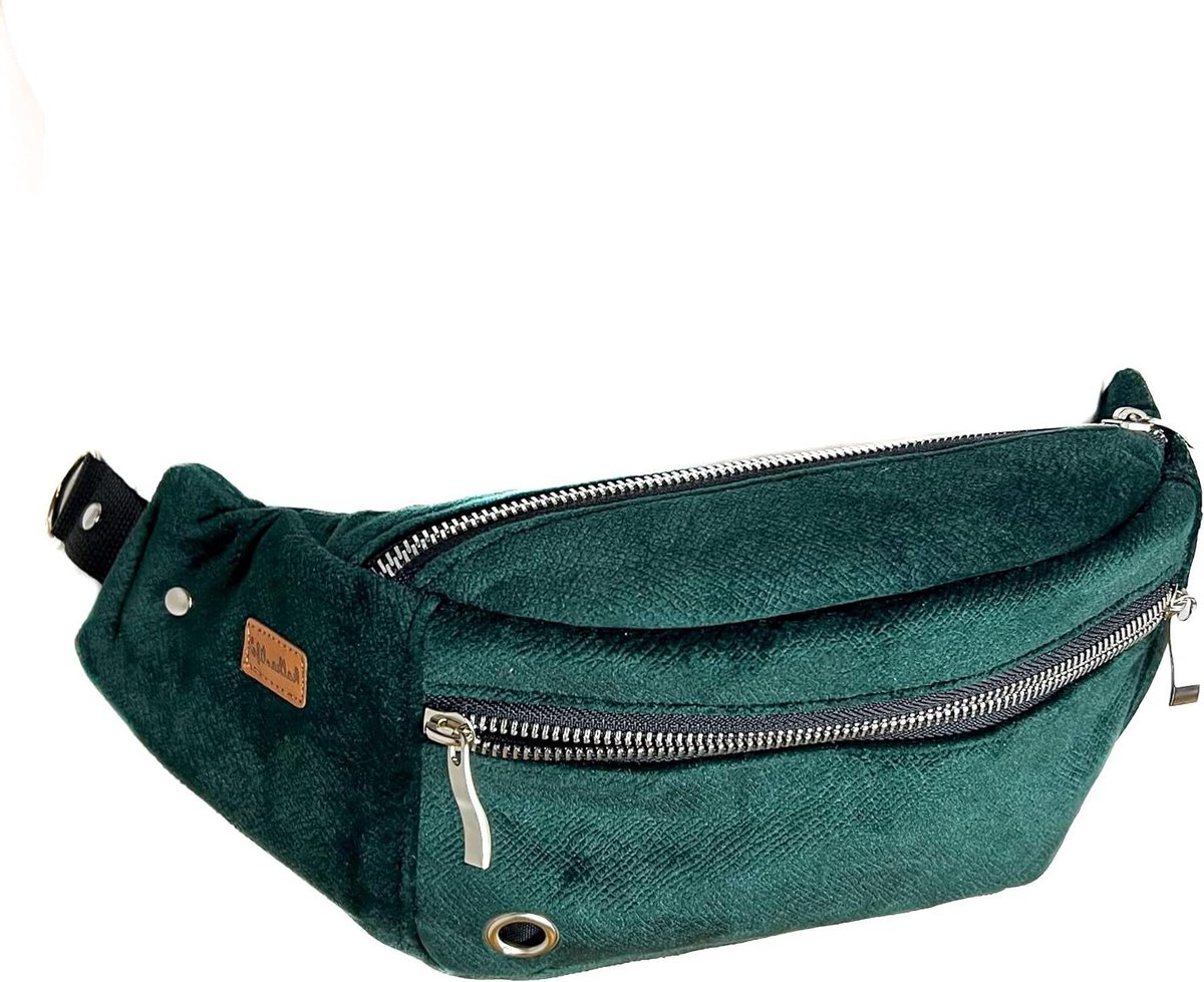 Heuptas Hondenbezitter - Buikzak Hondentraining - Hondentraining Onderweg - Drie Kamers Ontwerp - 35 cm Breed - Fles Groen