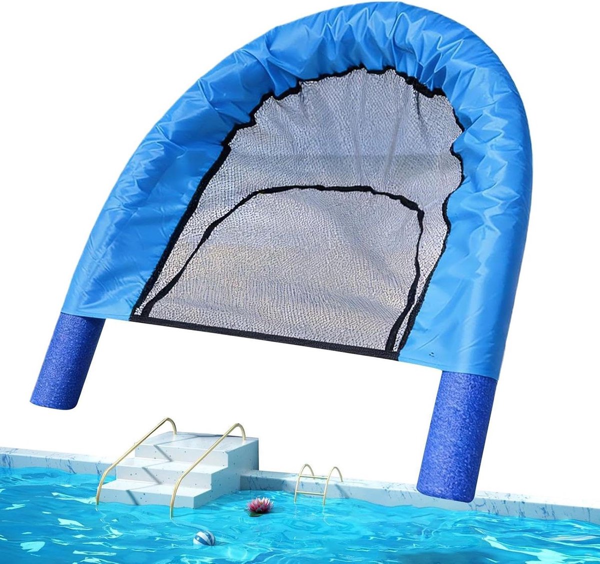 Zwembad Hangmat Stoel - Drijvende Stoel Vlotter - Ontspannen in Water - Verbeterd Ventilatiesysteem - 65 cm Diameter - Blauw