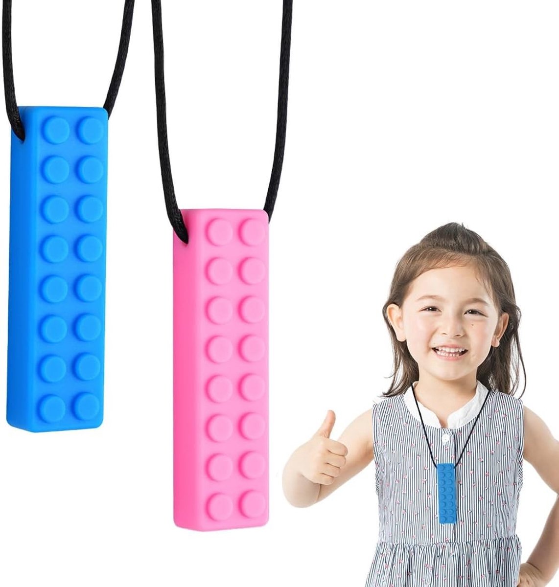 2 Stuks Kauwkettingen, Sensory Kauwkettingen voor Kinderen en Volwassenen, Teething Kettingen en Kauwhangers voor Jongens en Meisjes
